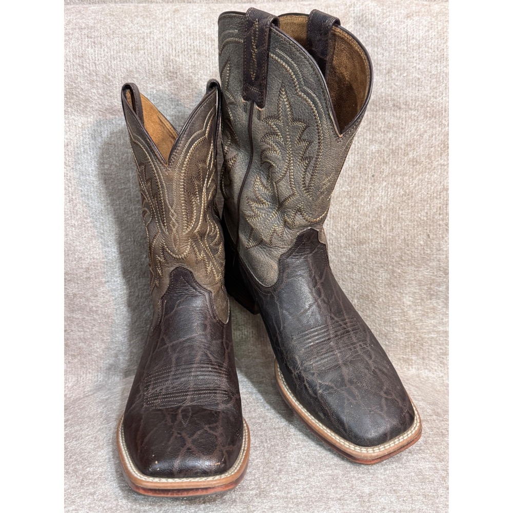 Ariat Ryden Ultra Cowboy Boots Leather 11D Chocolate Elephant Print Square Toe